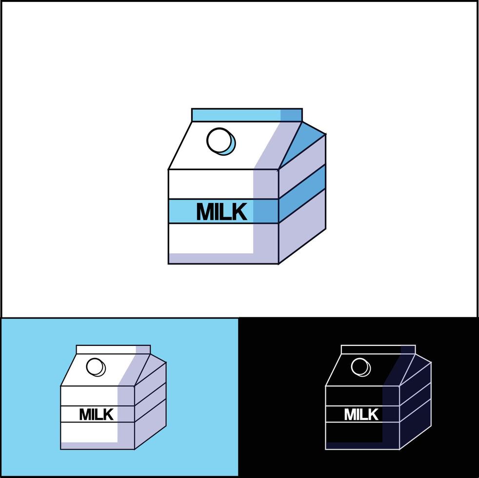 embrulho de saco de papel de caixa de leite, vetor isolado