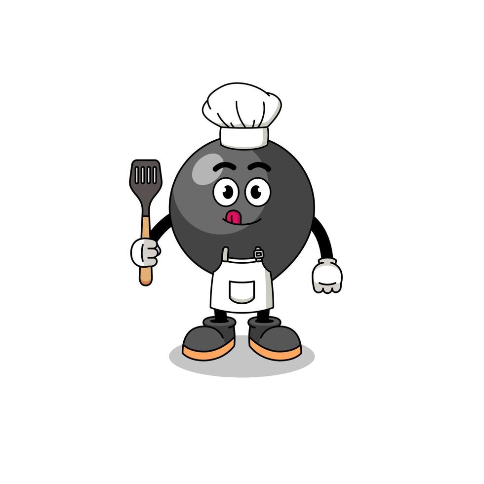 ilustração de mascote do chef de símbolo de vírgula vetor