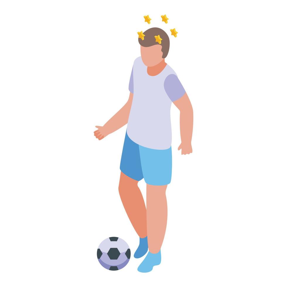 vetor isométrico do ícone da saúde do jogador de futebol. médico do esporte