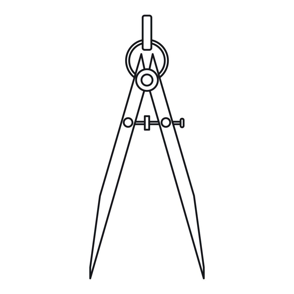 ícone da ferramenta bússola, estilo de estrutura de tópicos vetor