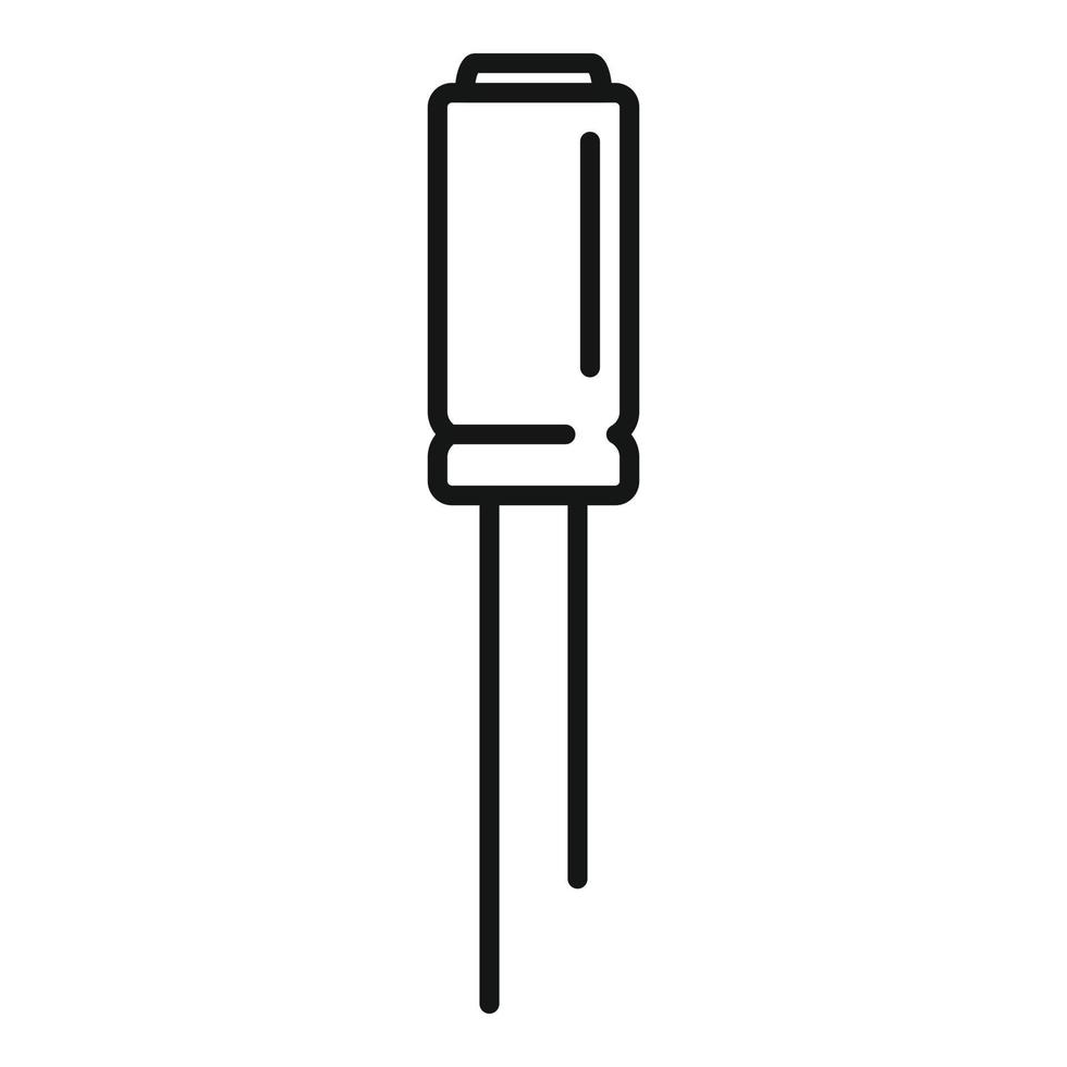 vetor de contorno do ícone de diodo de alarme. componente da lâmpada