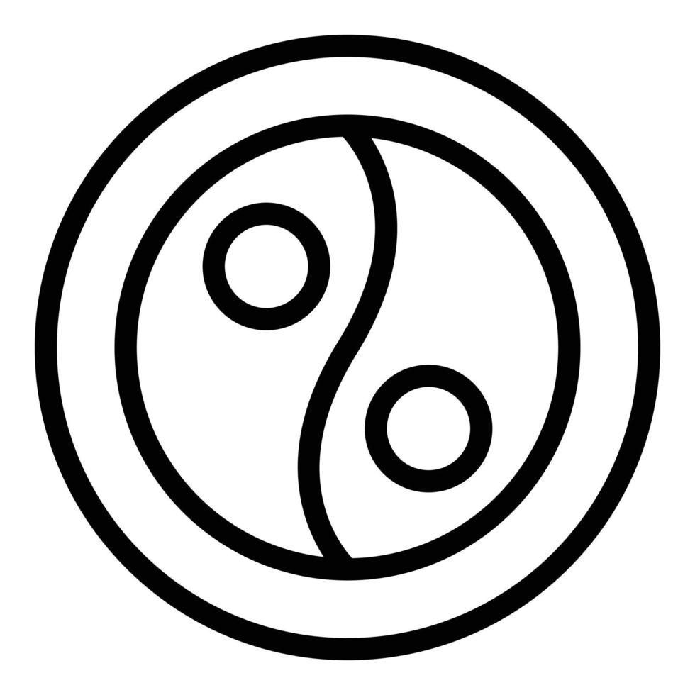 vetor de contorno do ícone yin yang. dieta alimentar