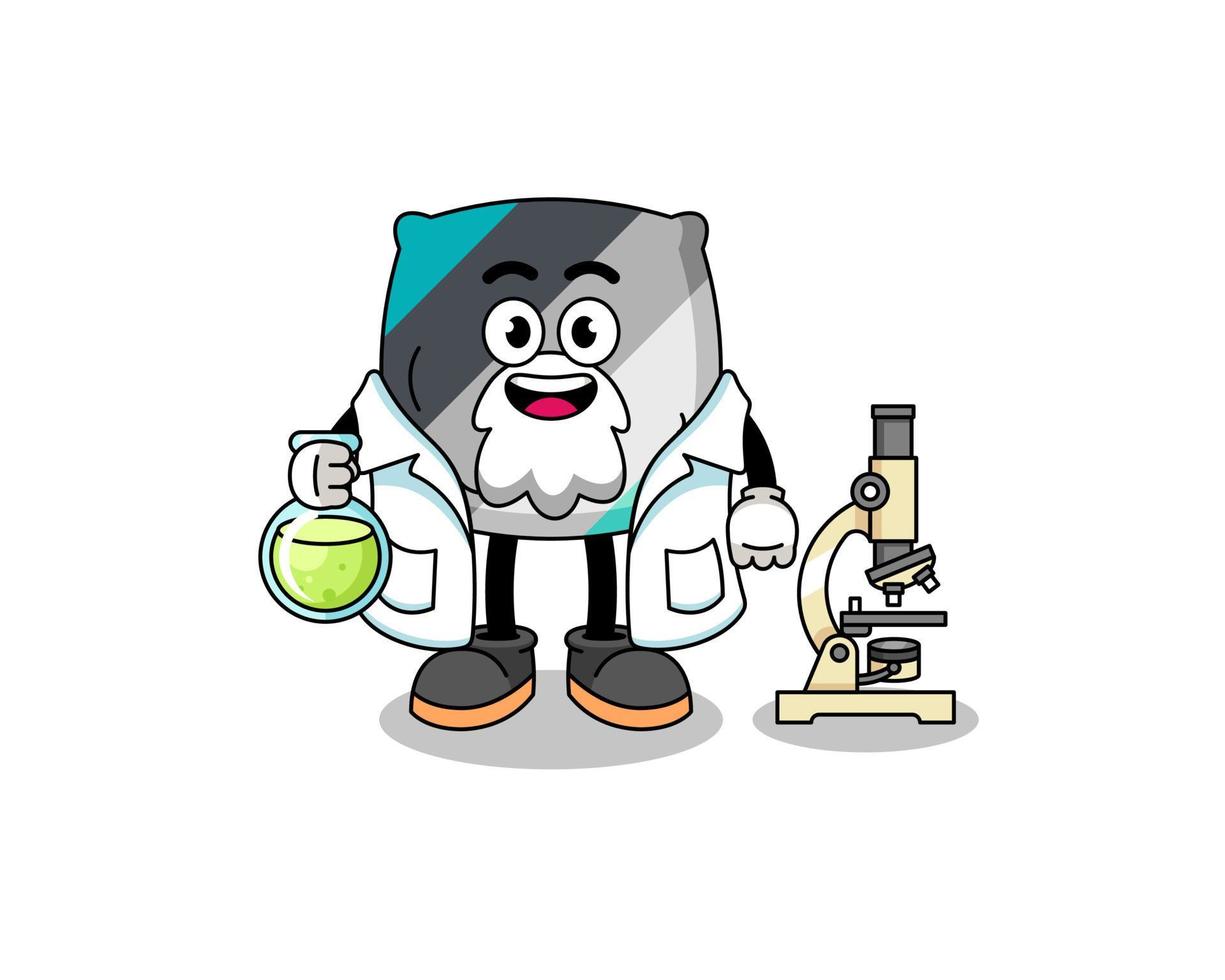 mascote do travesseiro como um cientista vetor