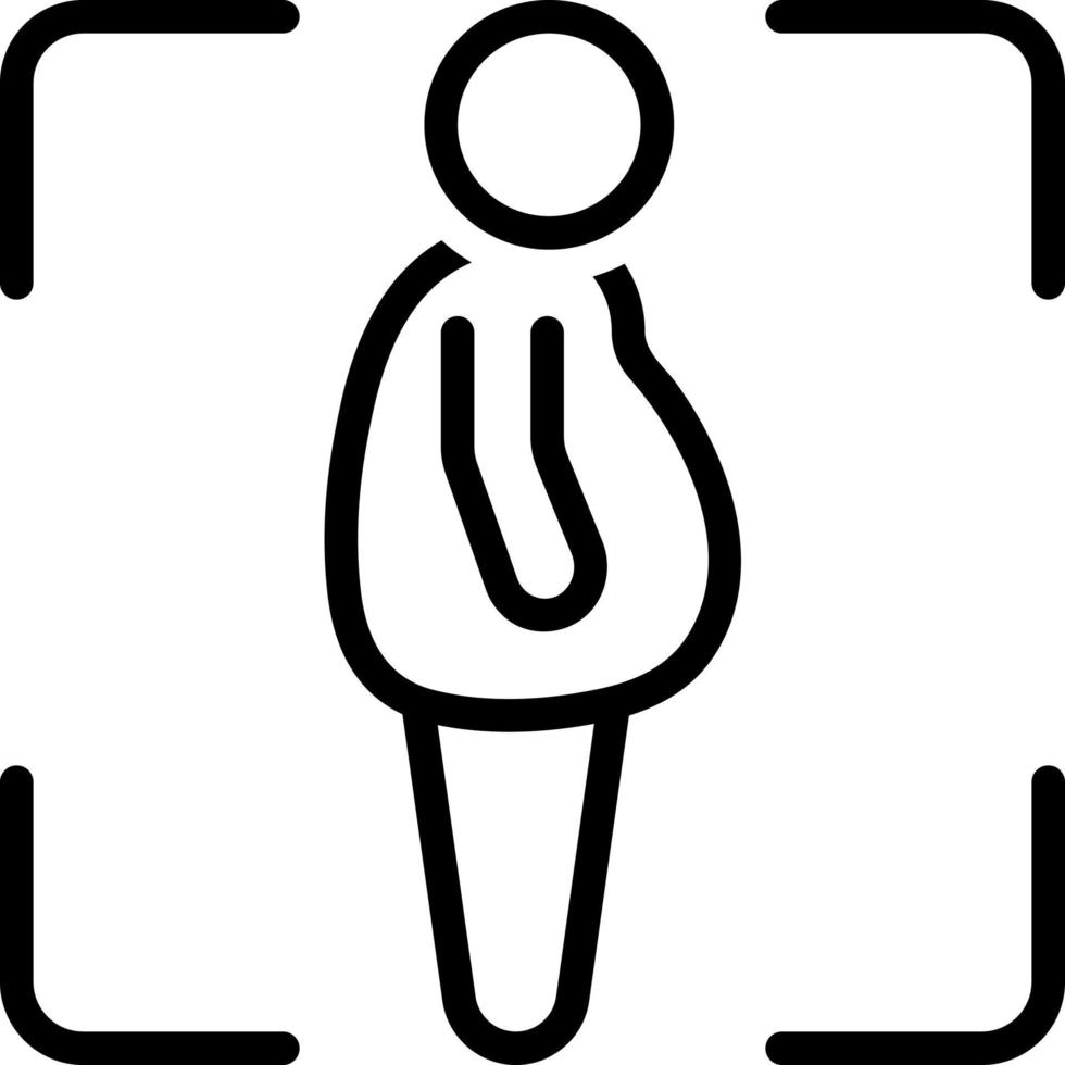 ícone de linha para gordo vetor
