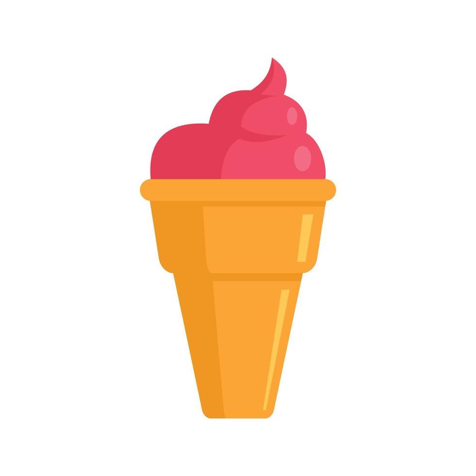ícone de sorvete de sobremesa plano isolado vetor