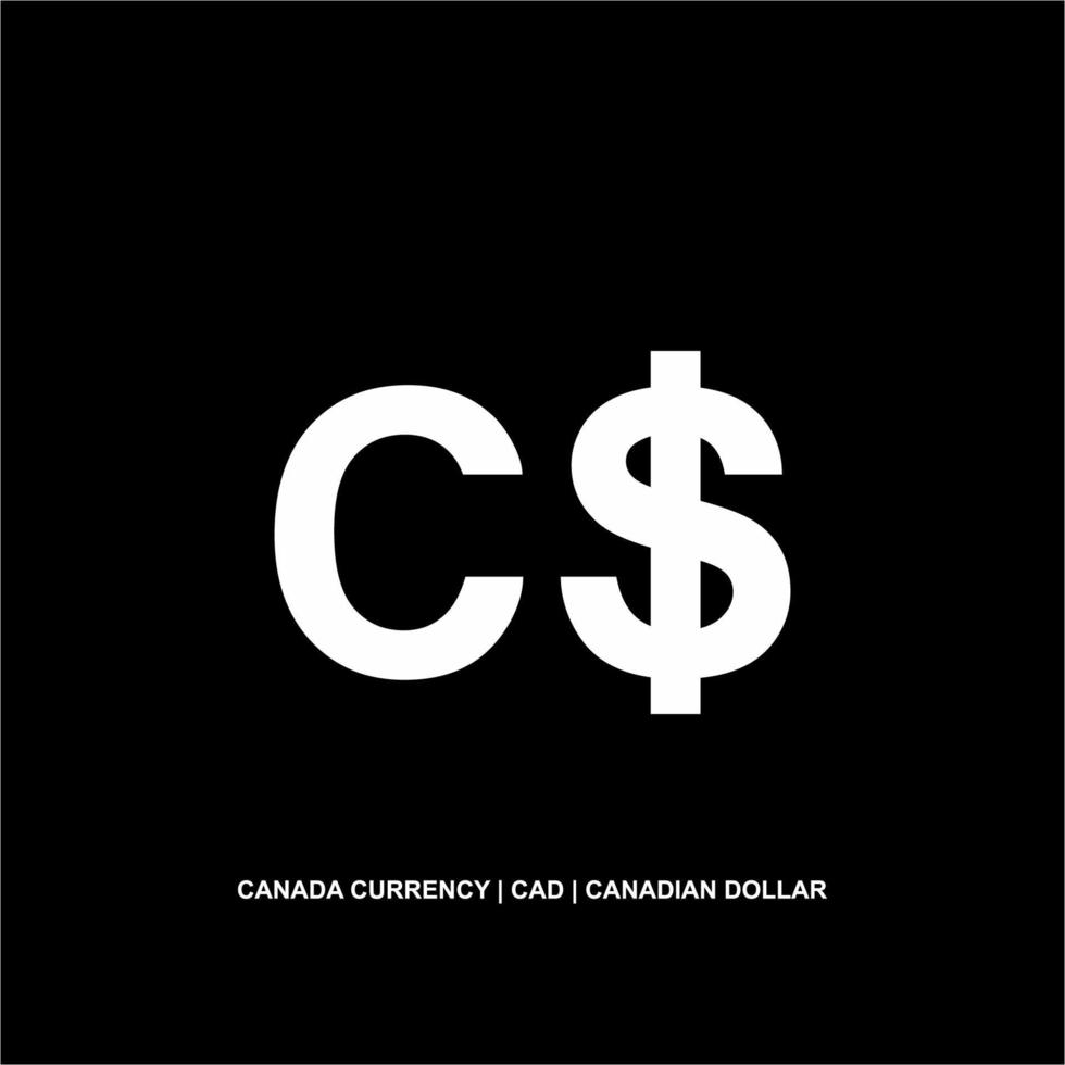 moeda do Canadá, sinal cad, símbolo do ícone do dólar canadense. ilustração vetorial vetor