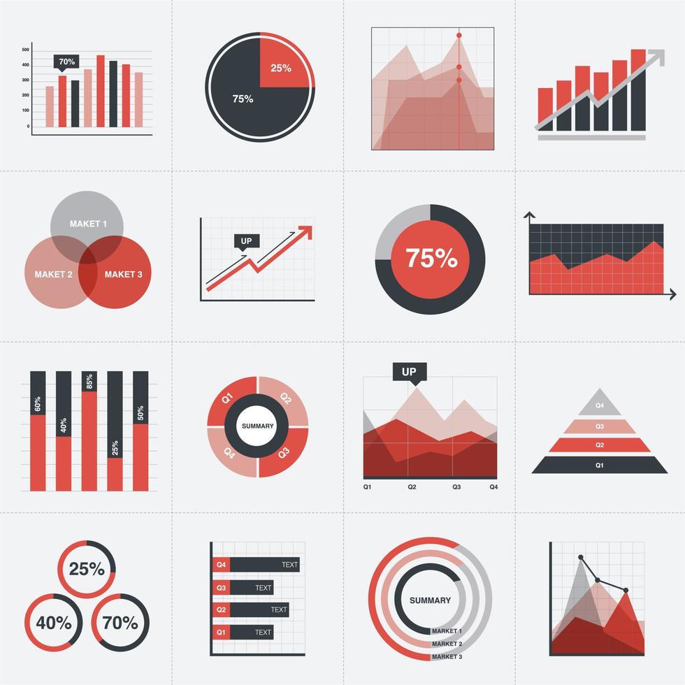 infográfico de estatísticas de negócios e finanças vetor