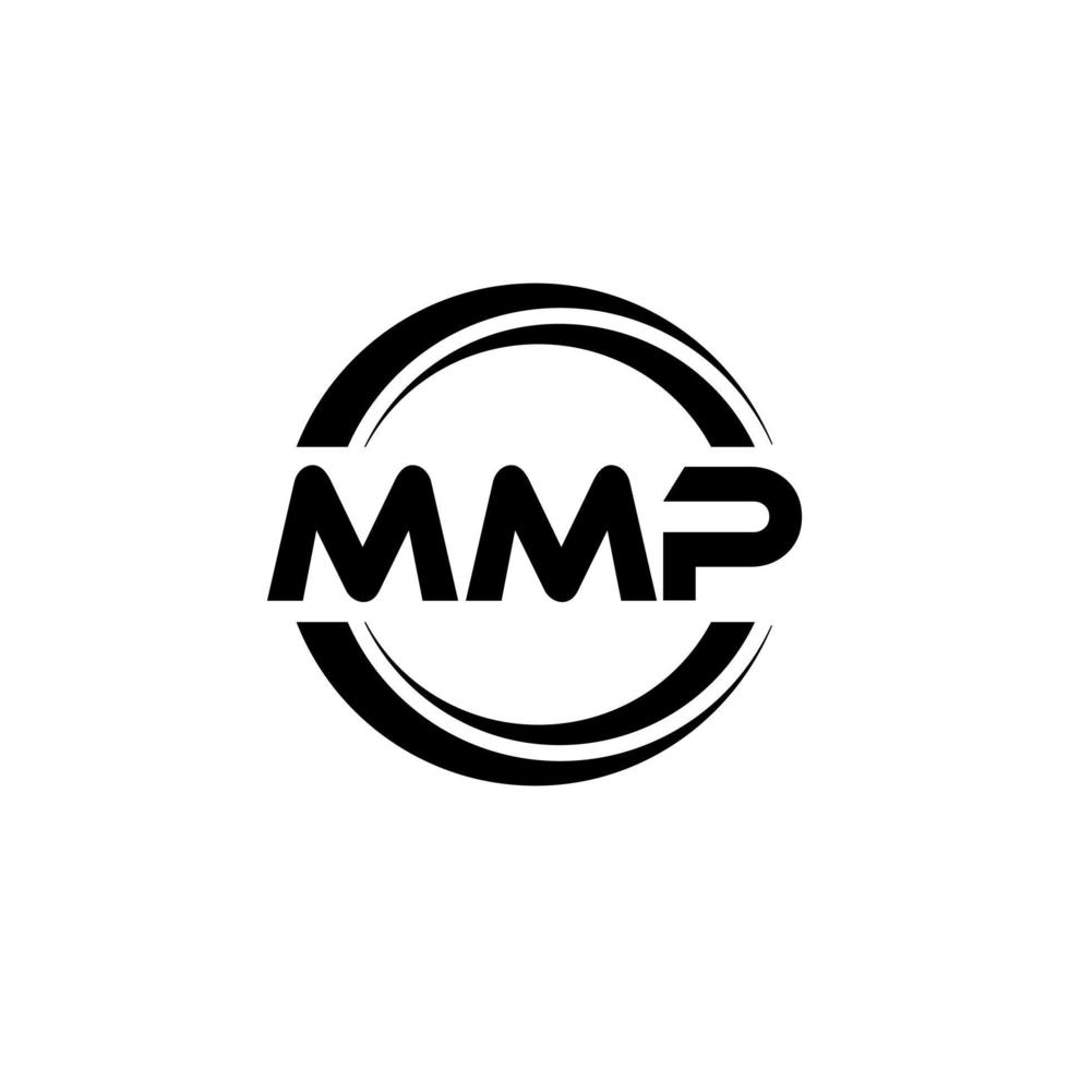 design de logotipo de carta mmp na ilustração. logotipo vetorial, desenhos de caligrafia para logotipo, pôster, convite, etc. vetor