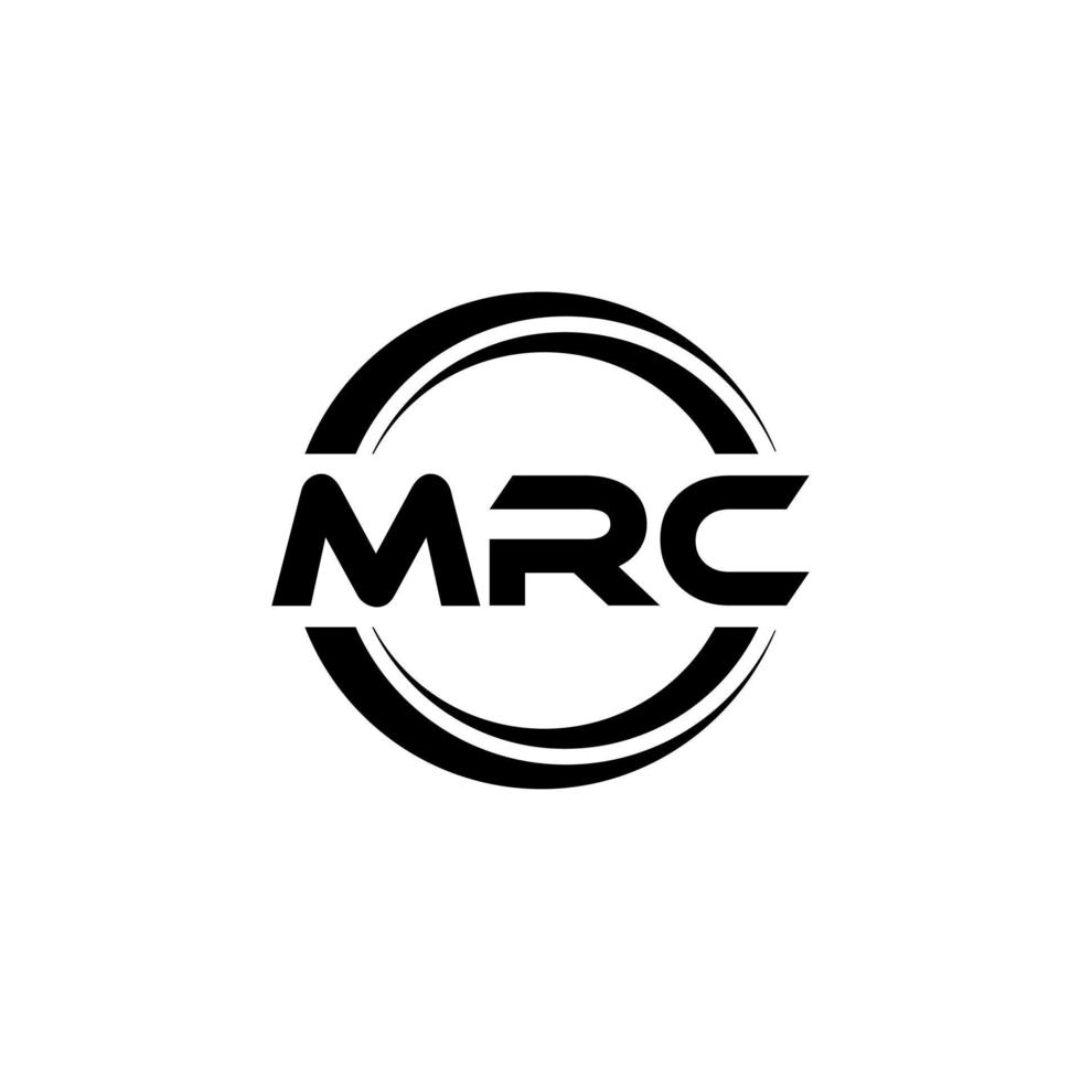 design de logotipo de carta mrc na ilustração. logotipo vetorial, desenhos de caligrafia para logotipo, pôster, convite, etc. vetor