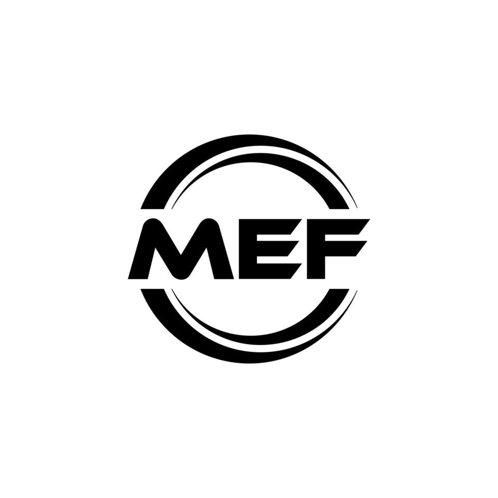 design de logotipo de carta mef na ilustração. logotipo vetorial, desenhos de caligrafia para logotipo, pôster, convite, etc. vetor