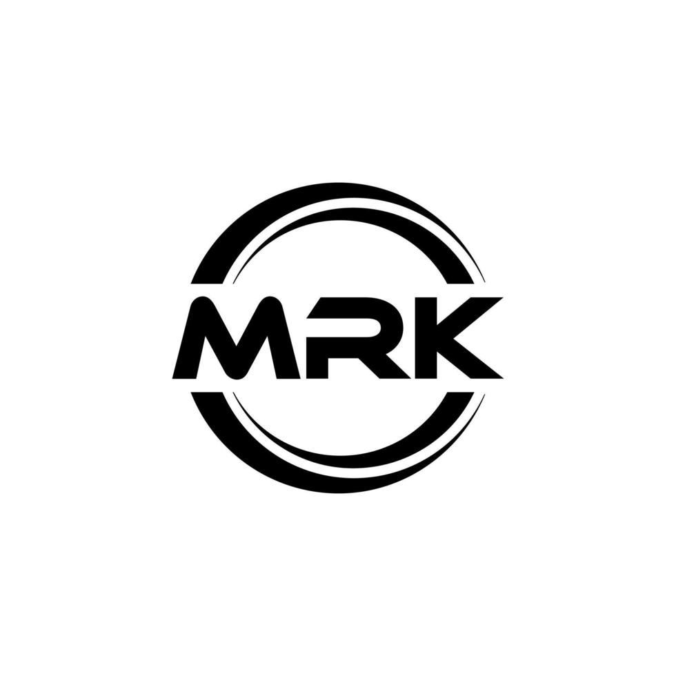 design de logotipo de carta mrk na ilustração. logotipo vetorial, desenhos de caligrafia para logotipo, pôster, convite, etc. vetor
