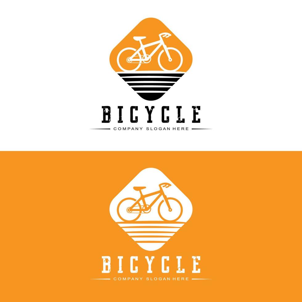 logotipo de bicicleta, vetor de veículo casual, design adequado para lojas de bicicletas, ramos esportivos, bicicletas de montanha e bicicletas infantis