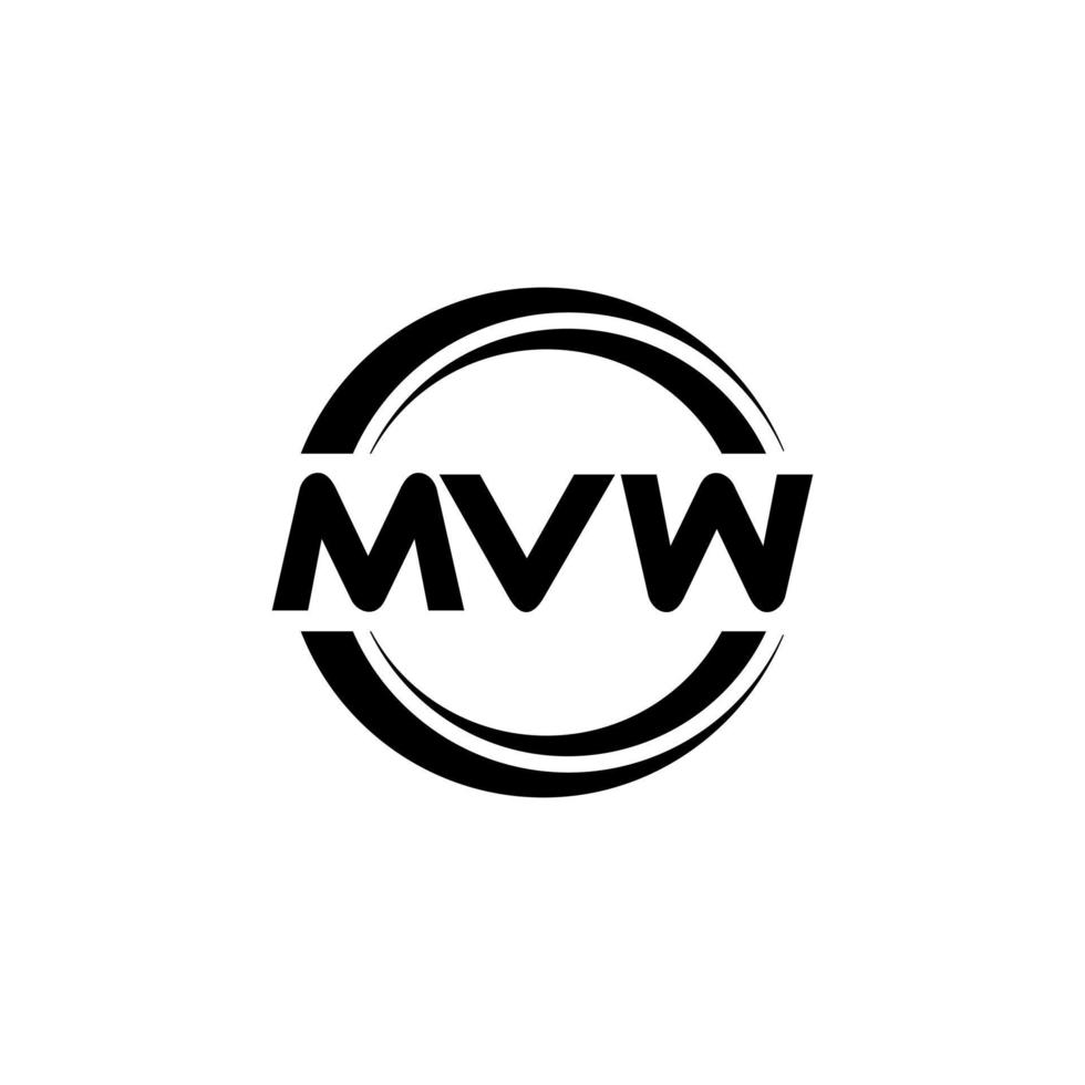 design de logotipo de carta mvw na ilustração. logotipo vetorial, desenhos de caligrafia para logotipo, pôster, convite, etc. vetor