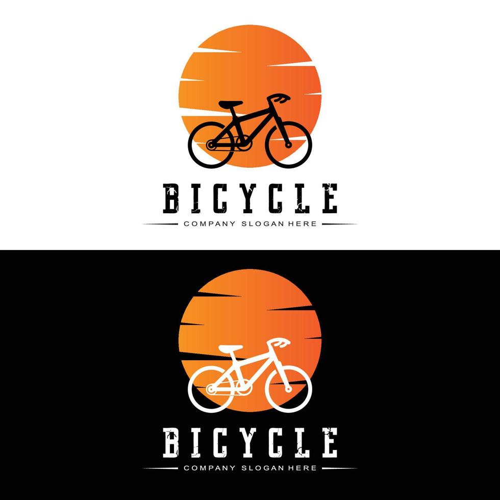 logotipo de bicicleta, vetor de veículo casual, design adequado para lojas de bicicletas, ramos esportivos, bicicletas de montanha e bicicletas infantis