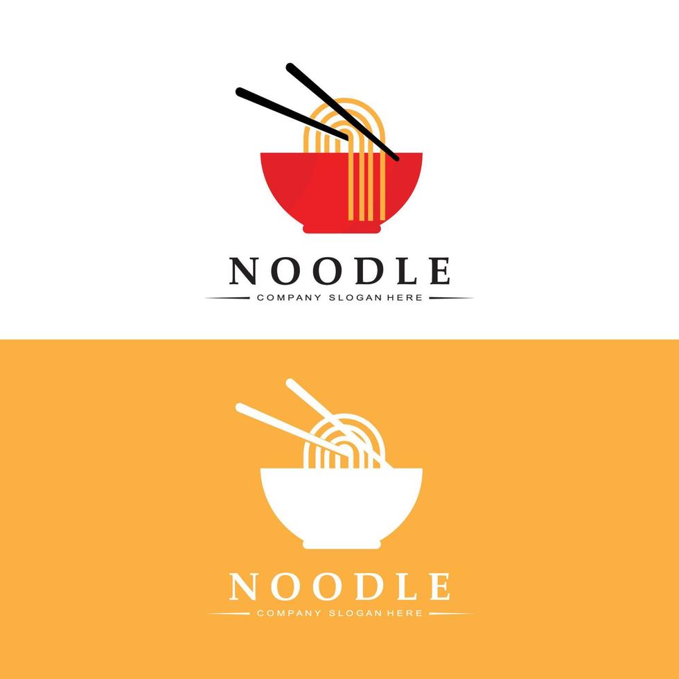 logotipo de macarrão, vetor de comida asiática, design adequado para restaurantes e lojas de macarrão ramen