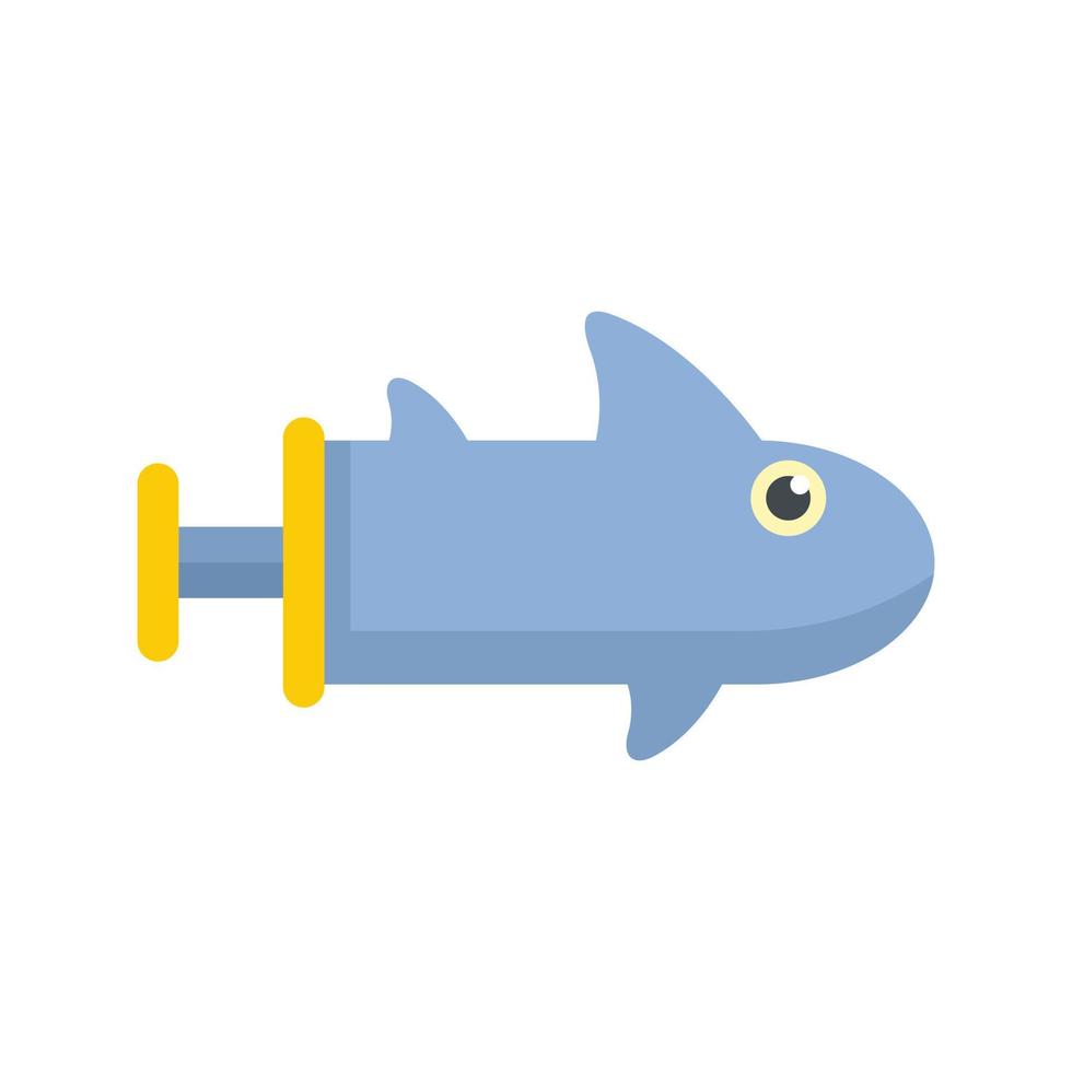 ícone de tubarão de arma de água vetor plano isolado