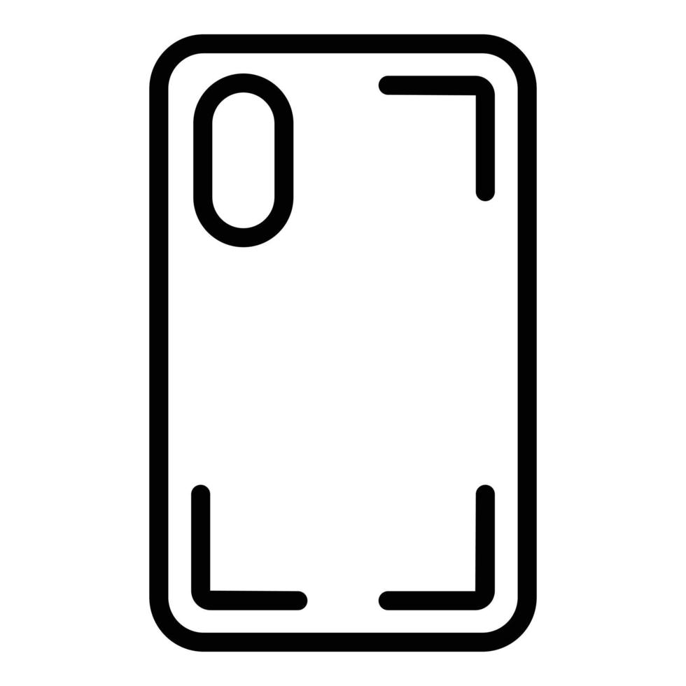 vetor de contorno do ícone da tampa do telefone da bateria. caso smartphone