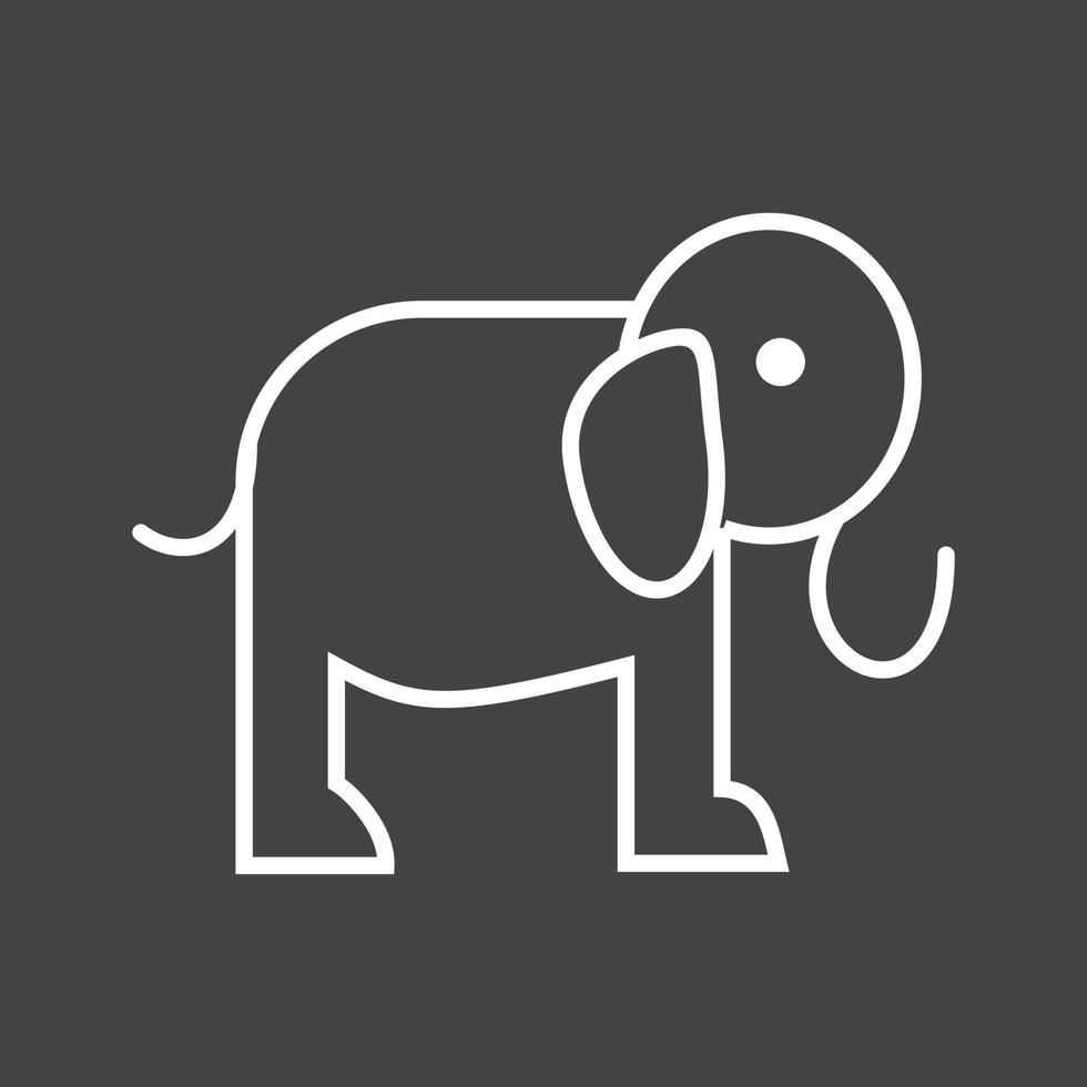 ícone invertido de linha de elefante vetor