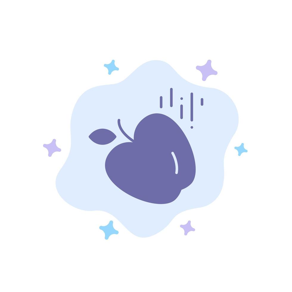 ícone azul da ciência alimentar da maçã no fundo abstrato da nuvem vetor