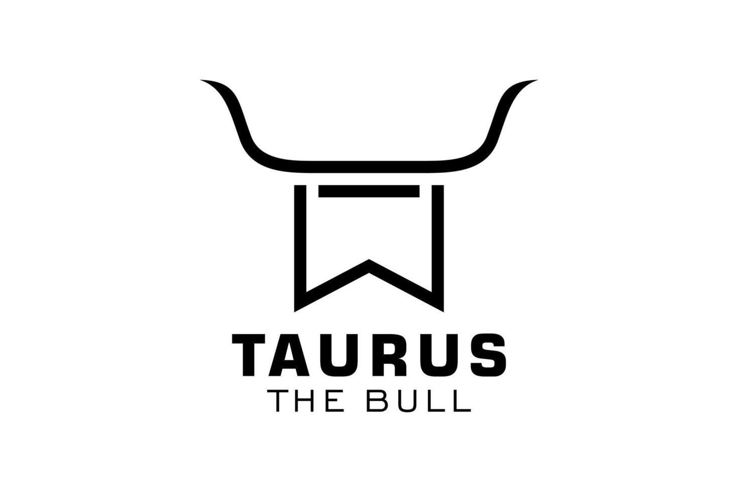 logotipo da letra w, logotipo do touro, logotipo da cabeça do touro, elemento de modelo de design do logotipo do monograma vetor