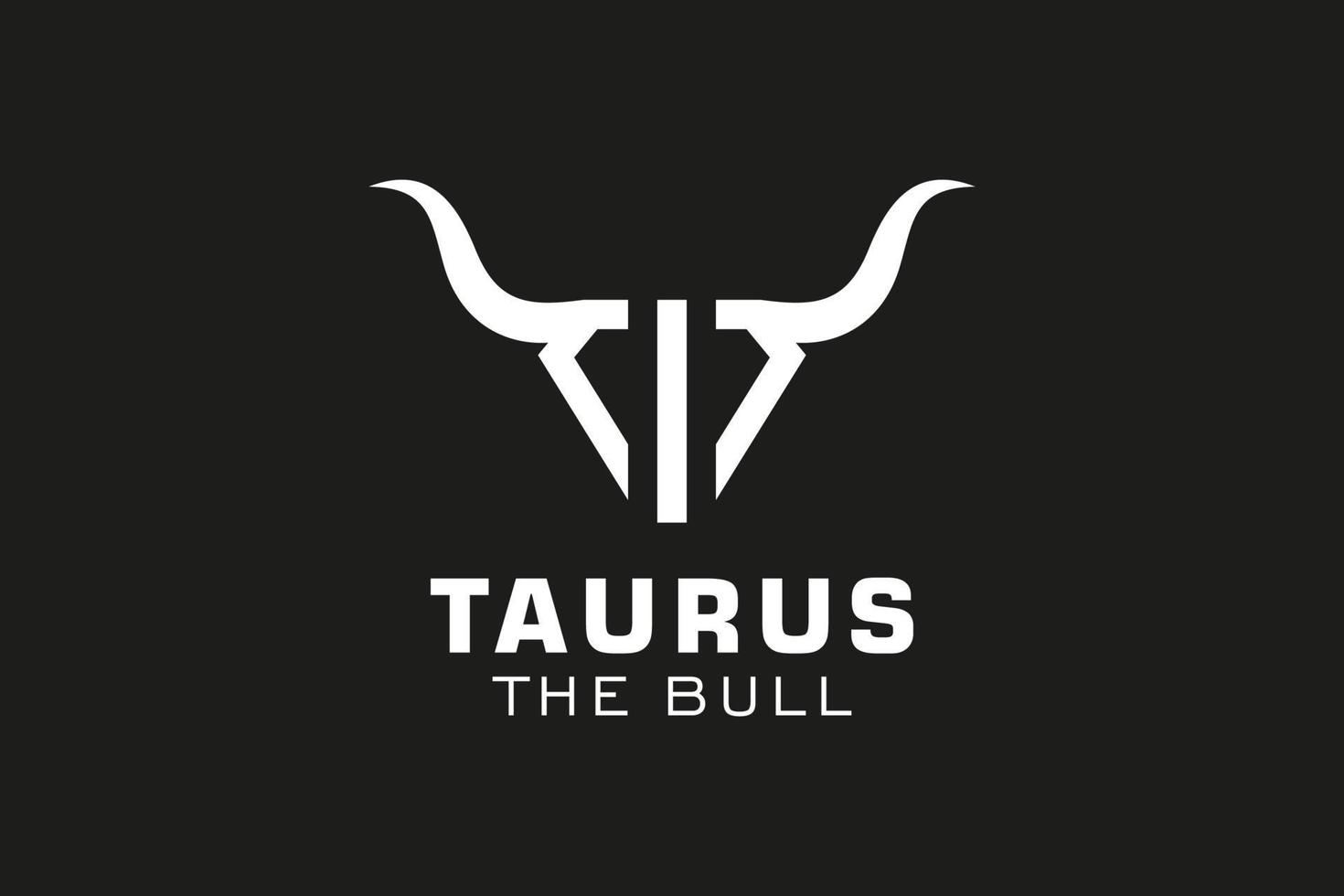 logotipo da letra i, logotipo do touro, logotipo da cabeça do touro, elemento de modelo de design do logotipo do monograma vetor