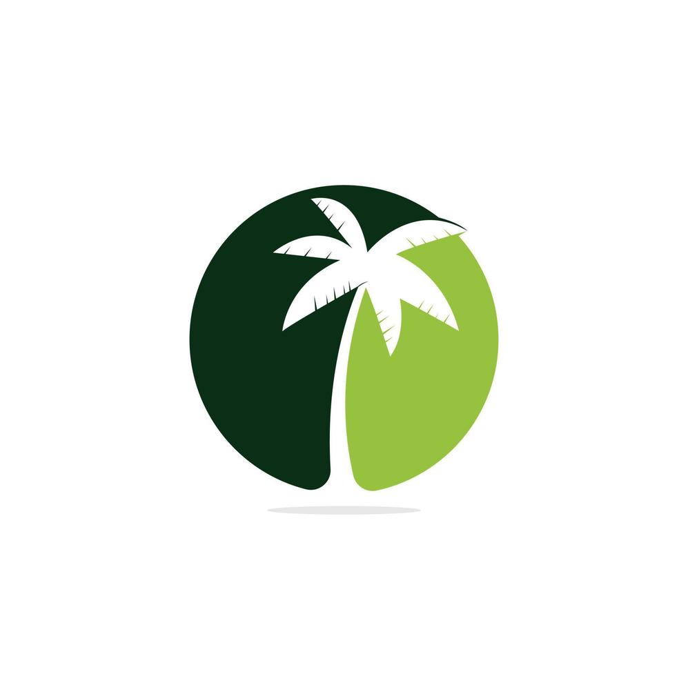 praia tropical e design de logotipo de palmeira. design criativo de logotipo de vetor de palmeira simples