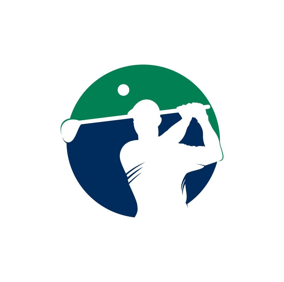 logotipo de golfe swing abstrato e acertar a bola, modelo de vetor de logotipo de campo de golfe, logotipo de golfe, logotipo de campo de golfe