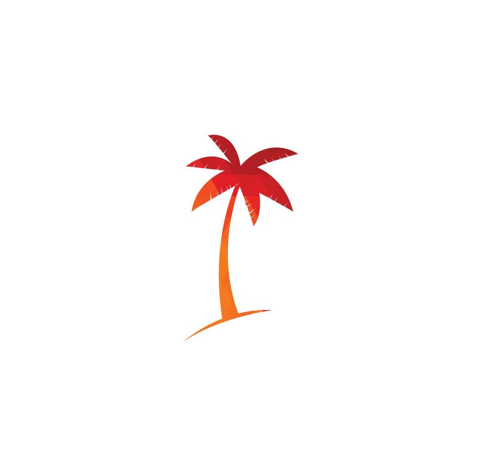 praia tropical e design de logotipo de palmeira. design criativo de logotipo de vetor de palmeira simples