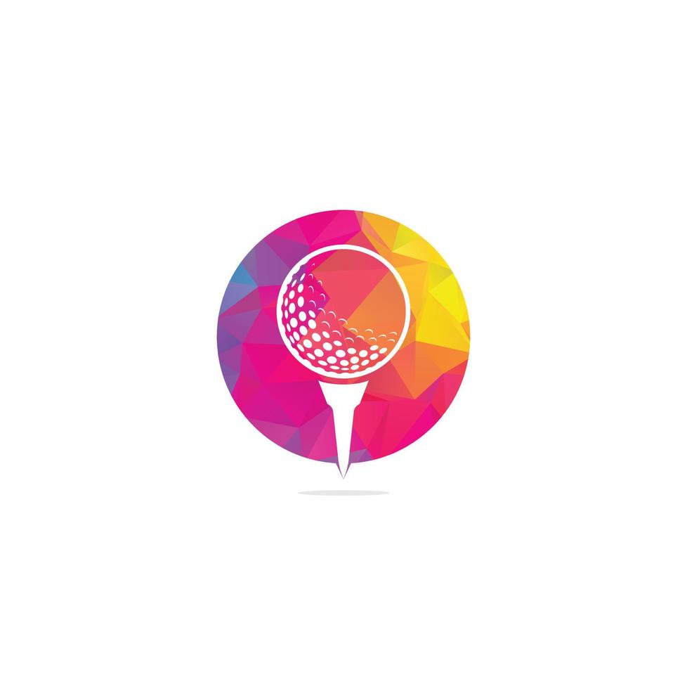 bola de golfe no logotipo do tee isolado no fundo branco. vetor