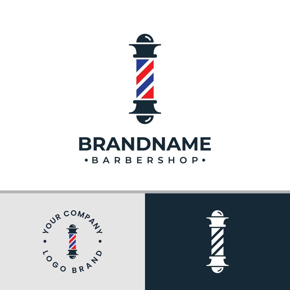letra i logotipo da barbearia, adequado para qualquer negócio relacionado à barbearia com a inicial i. vetor