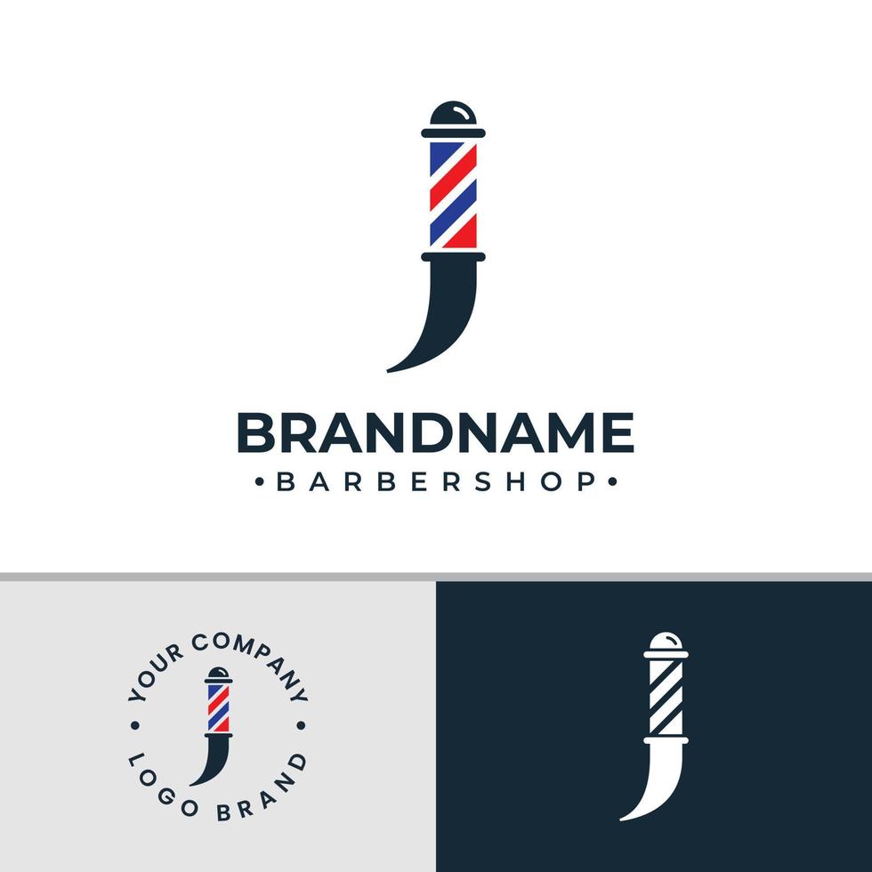 logotipo da barbearia letra j, adequado para qualquer negócio relacionado à barbearia com inicial j. vetor