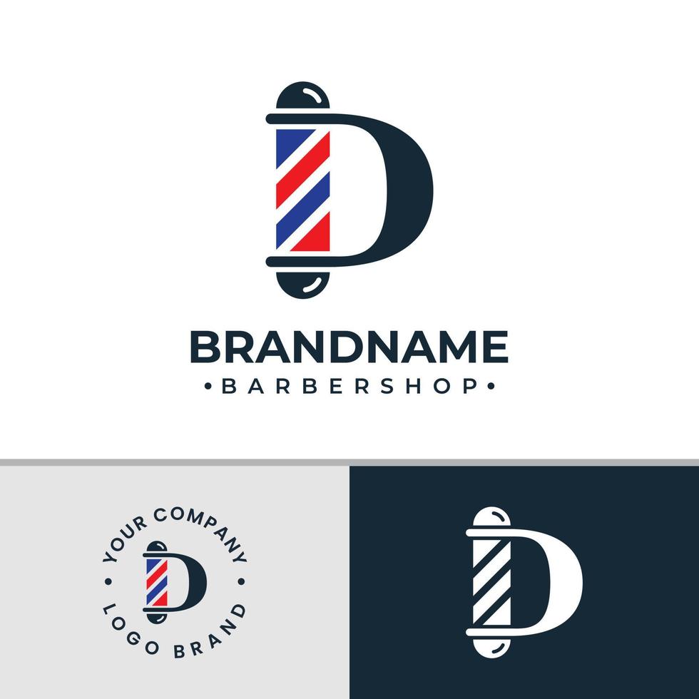 logotipo da barbearia letra d, adequado para qualquer negócio relacionado à barbearia com inicial d. vetor