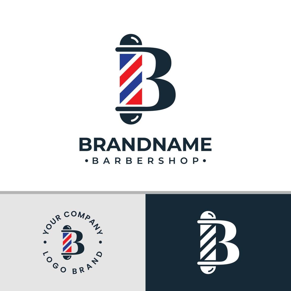 logotipo da barbearia letra b, adequado para qualquer negócio relacionado à barbearia com inicial b. vetor