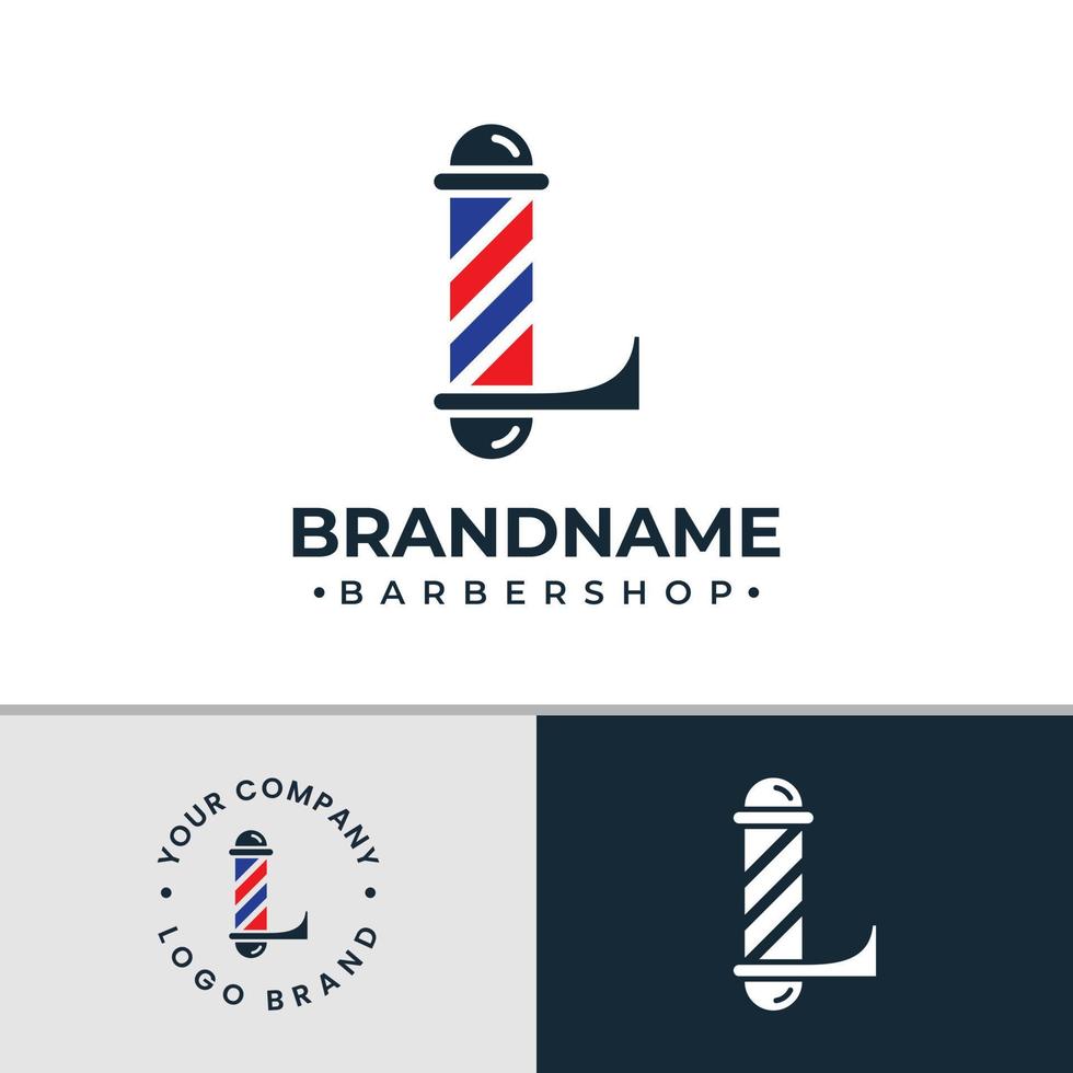 logotipo da barbearia letra l, adequado para qualquer negócio relacionado à barbearia com a inicial l. vetor