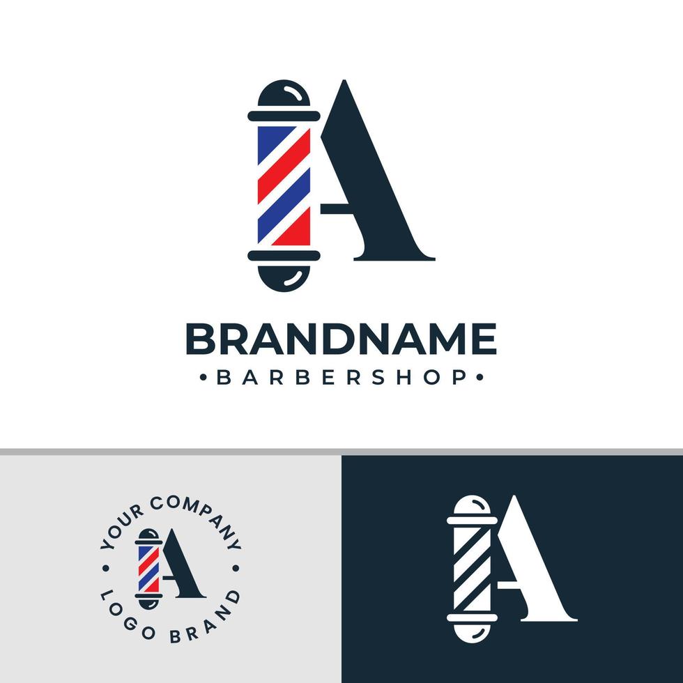 escreva um logotipo de barbearia, adequado para qualquer negócio relacionado a barbearia com uma inicial. vetor