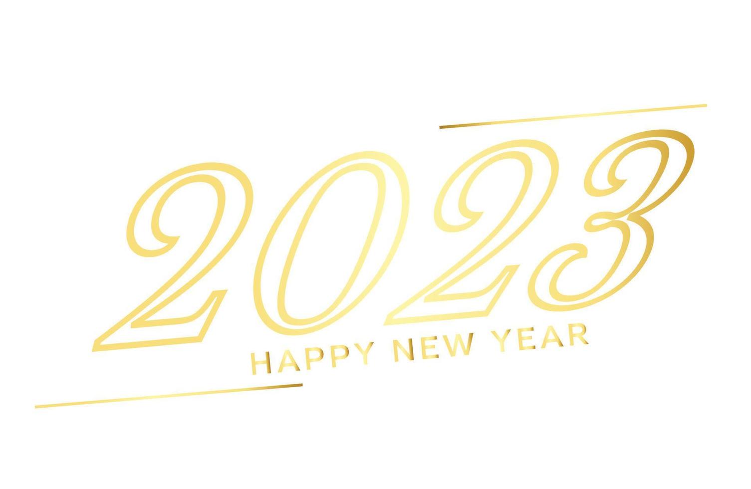 lindo feliz ano novo 2023 banner de fundo branco vetor