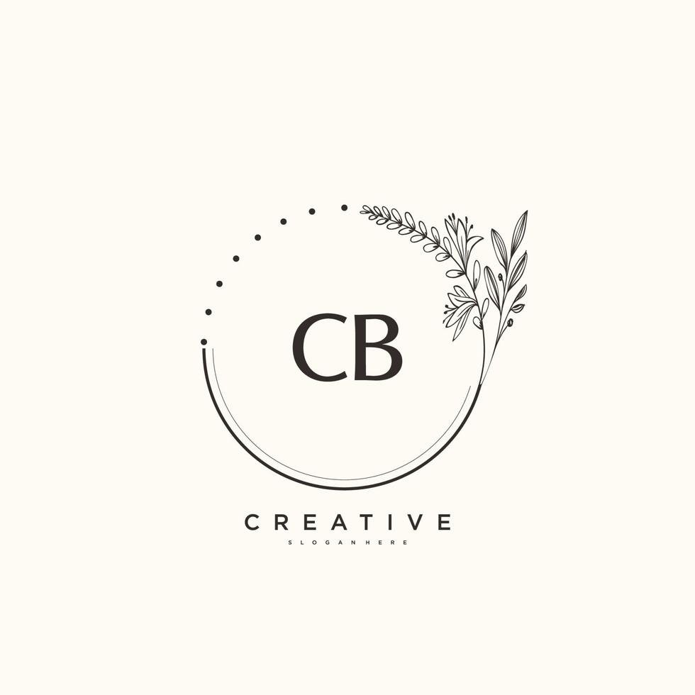 arte do logotipo inicial do vetor de beleza cb, logotipo de caligrafia da assinatura inicial, casamento, moda, joalheria, boutique, floral e botânico com modelo criativo para qualquer empresa ou negócio.