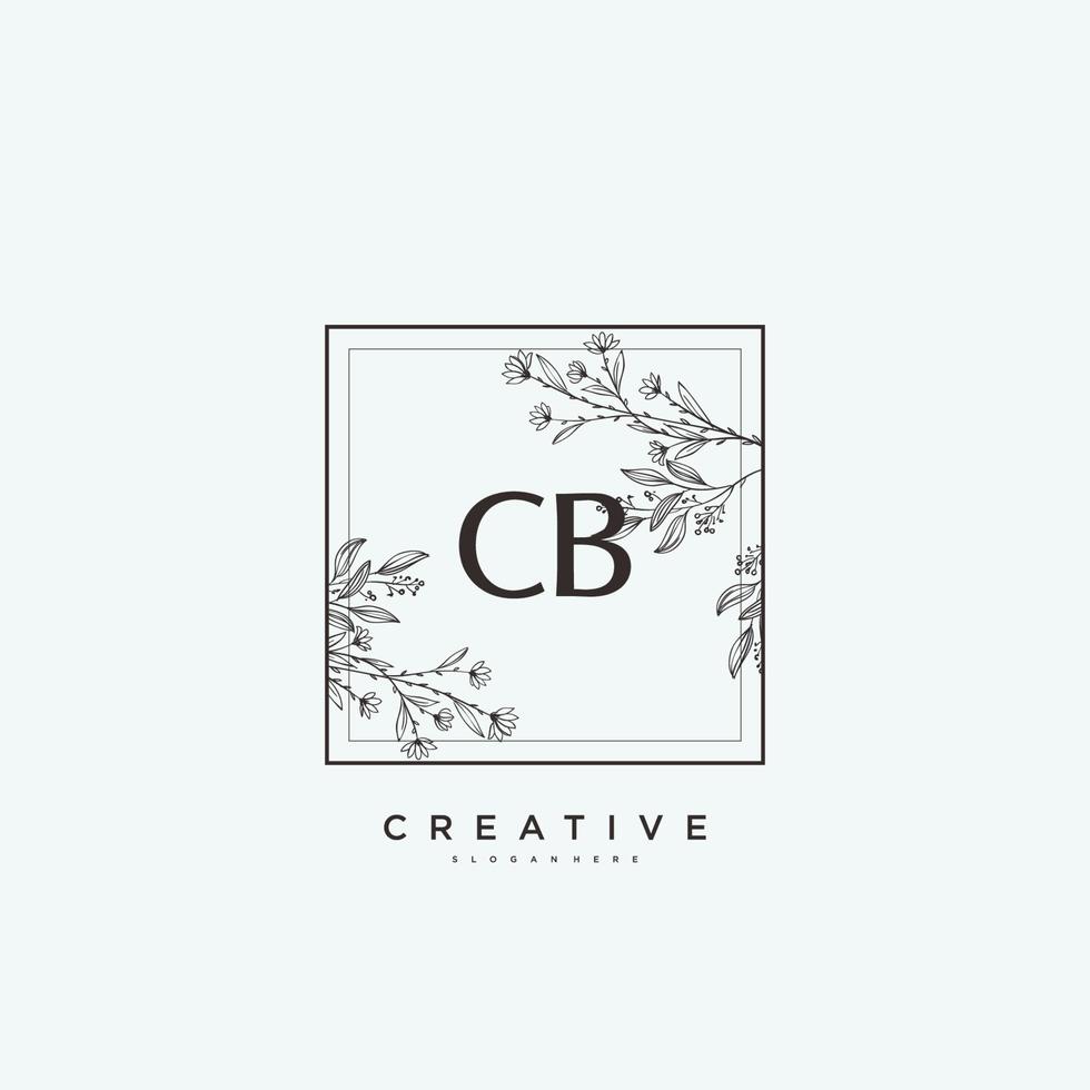 arte do logotipo inicial do vetor de beleza cb, logotipo de caligrafia da assinatura inicial, casamento, moda, joalheria, boutique, floral e botânico com modelo criativo para qualquer empresa ou negócio.