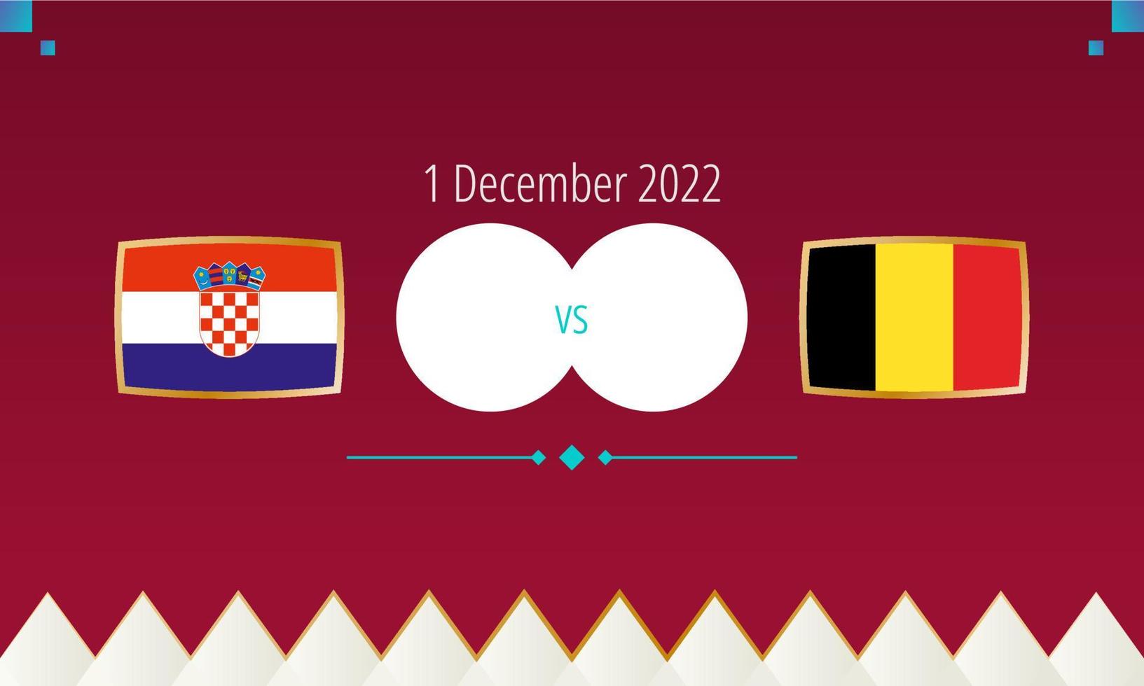 partida de futebol croácia x bélgica, competição internacional de futebol 2022. vetor