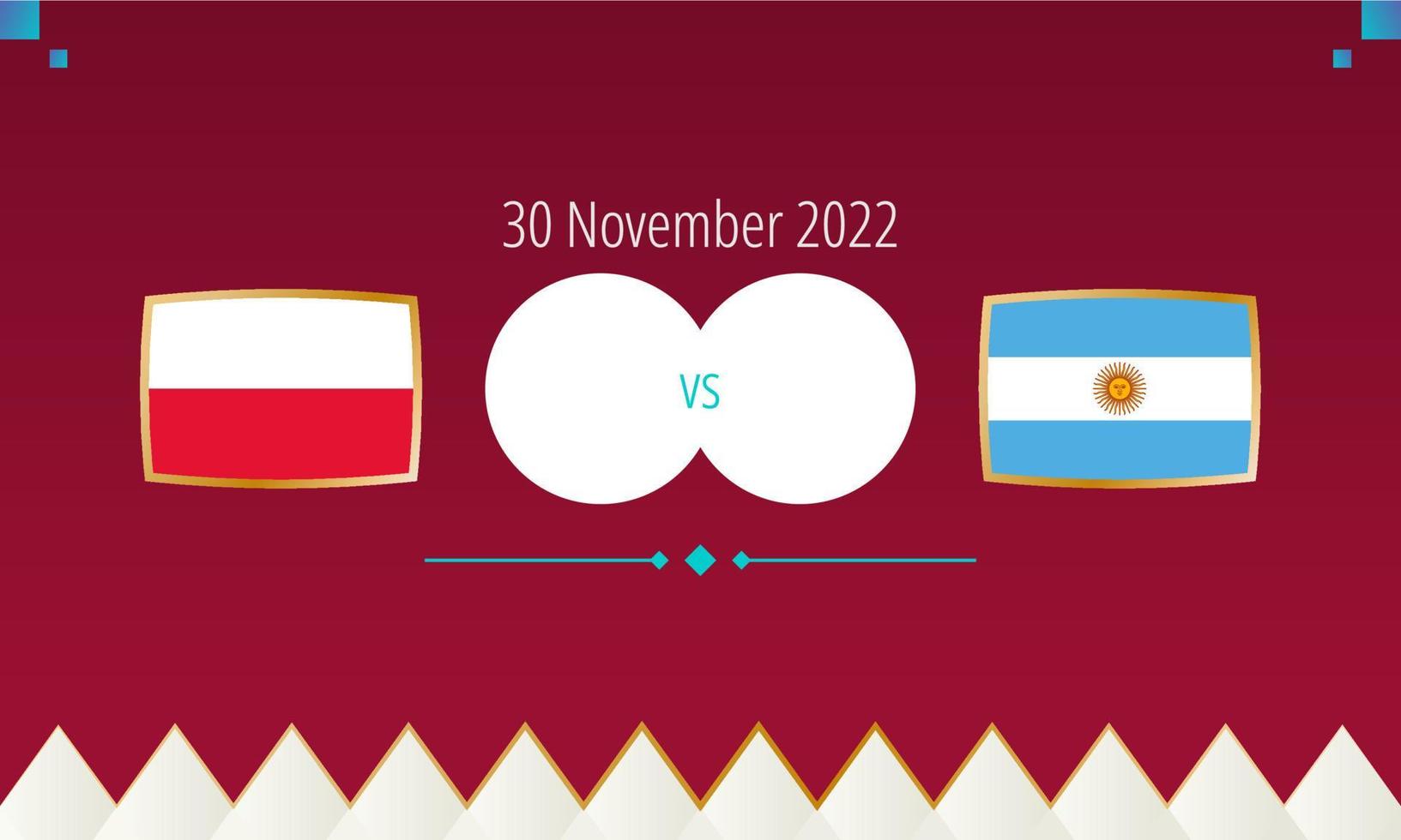 jogo de futebol polônia x argentina, competição internacional de futebol 2022. vetor