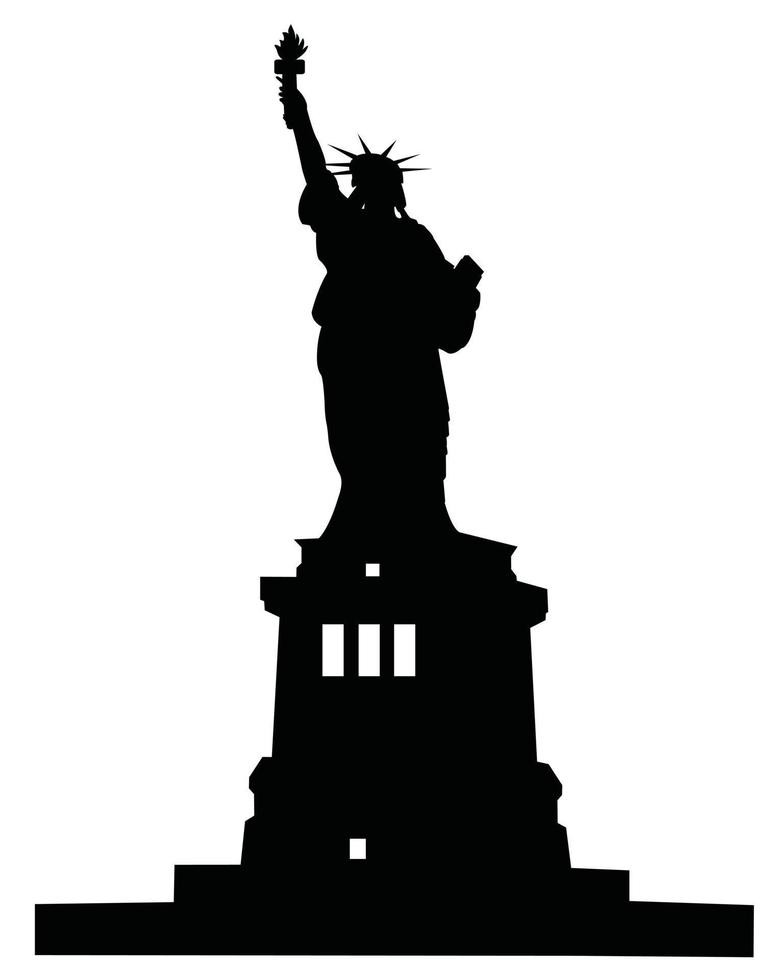 estátua da liberdade em um fundo branco vetor