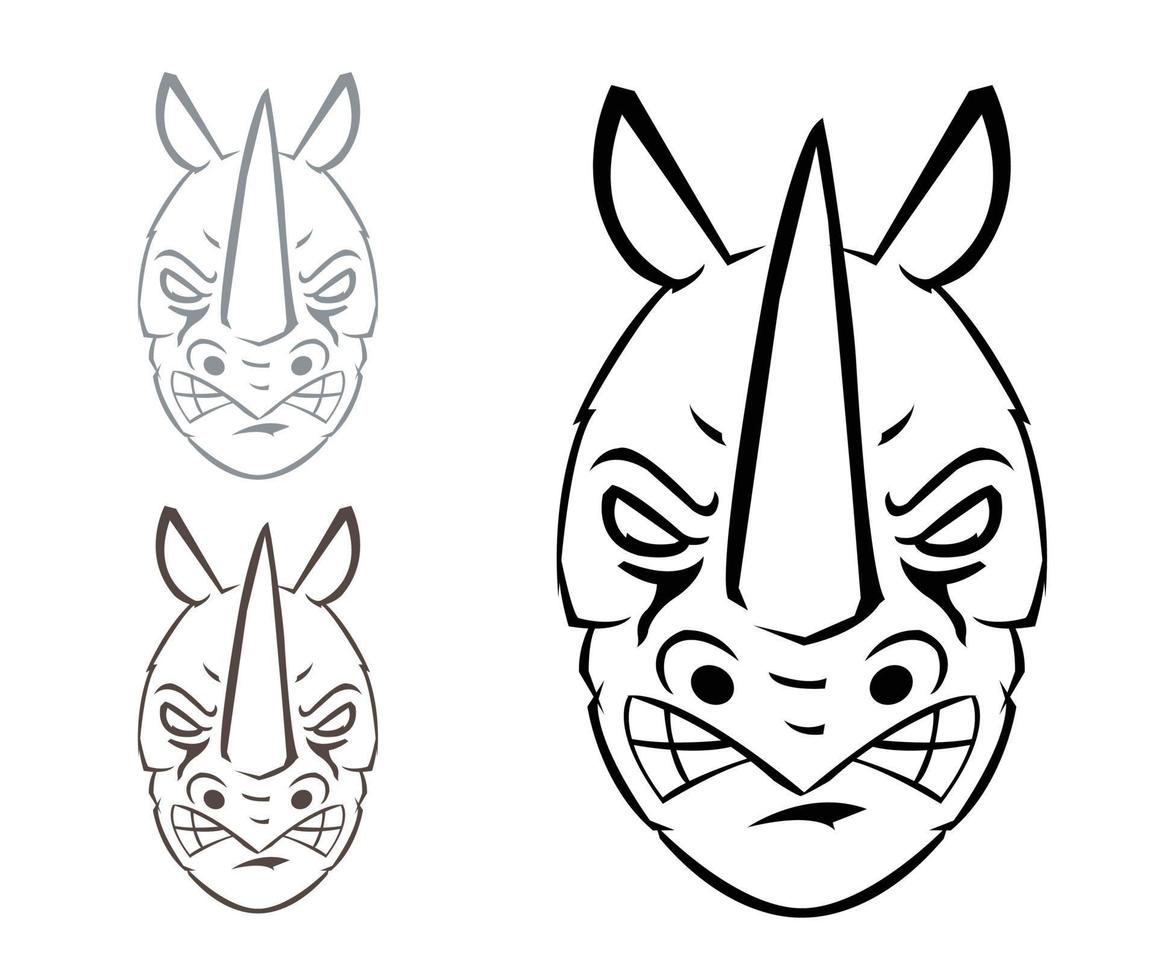 ilustração de mascote rinoceronte vetor