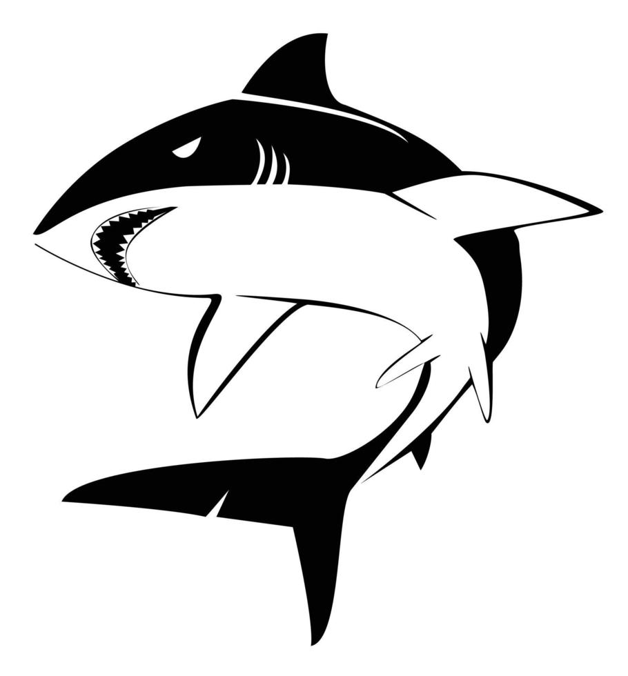 design de ilustração de tubarão vetor