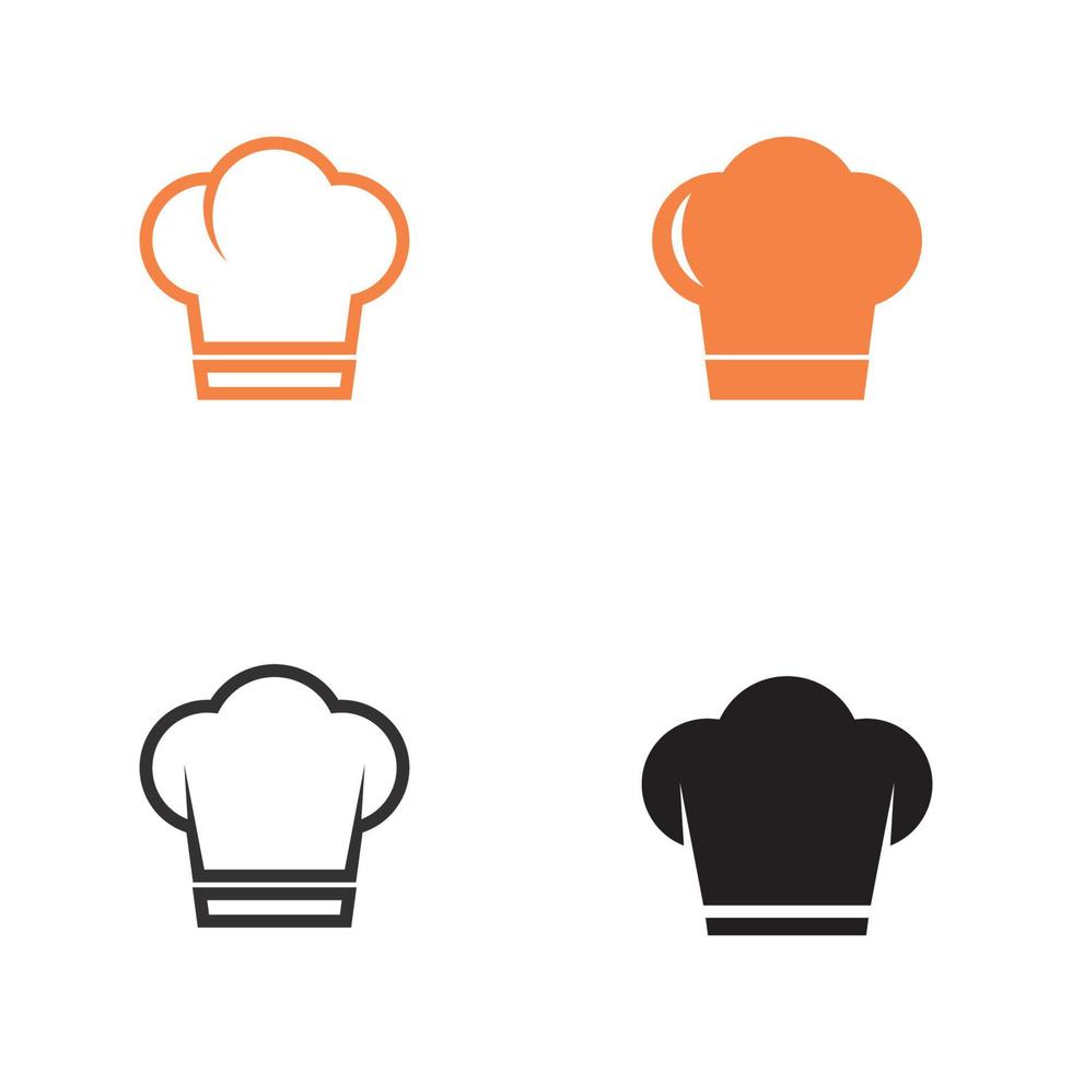 conjunto de modelo de design de vetor de logotipo de chef e chapéu