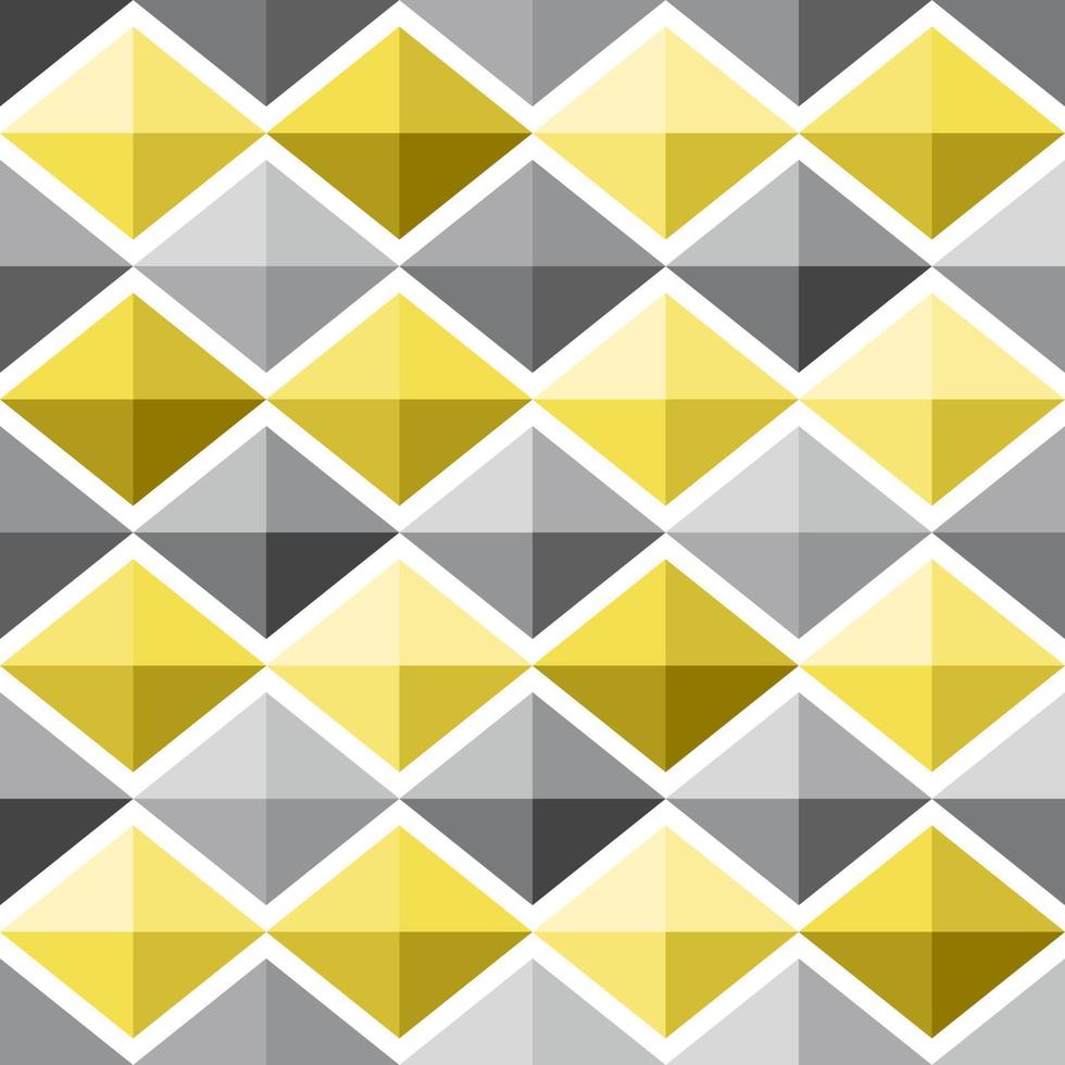 plano de fundo sem costura padrão em zigue-zague forma de diamante amarelo cinza vetor