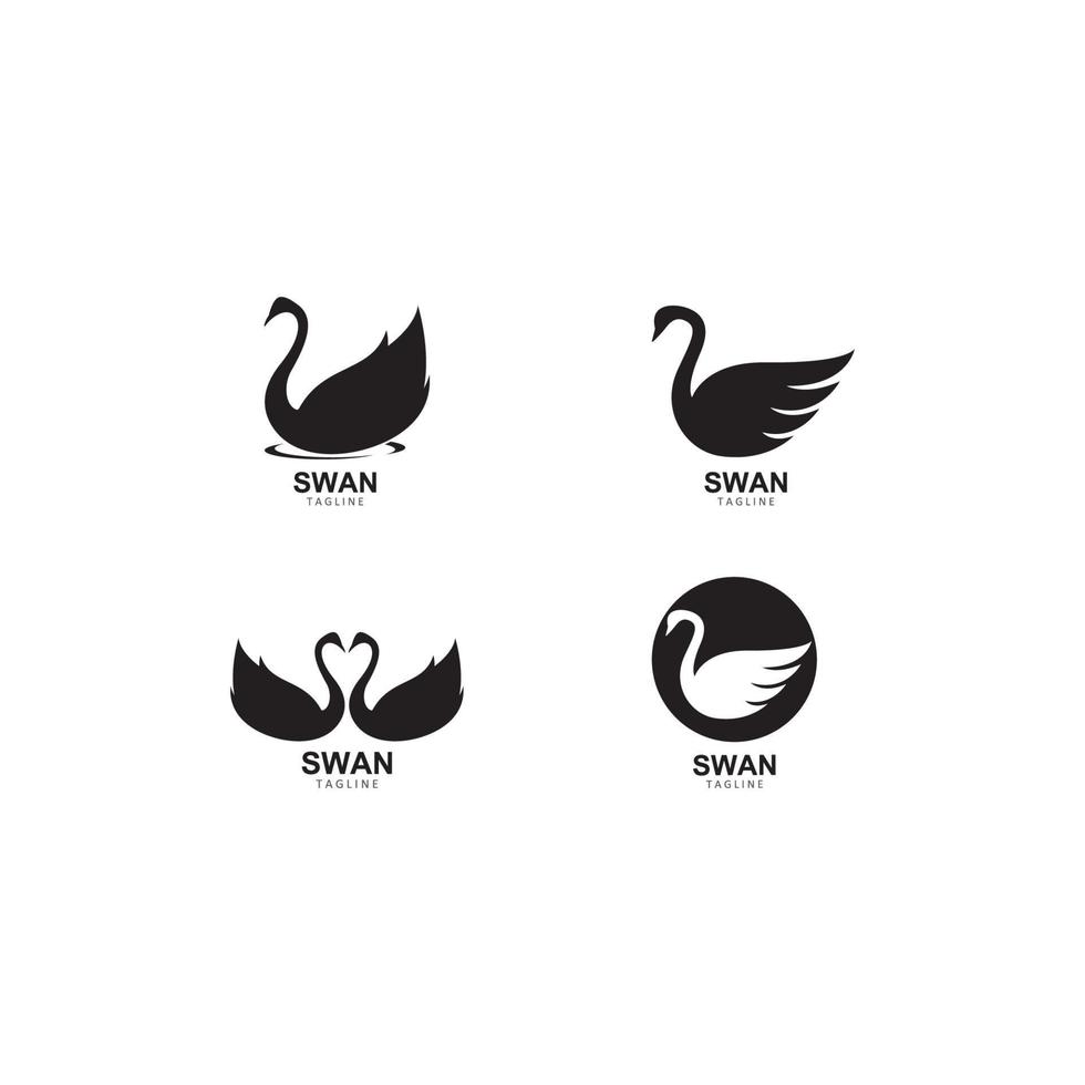 ilustração vetorial de modelo de logotipo de cisne vetor