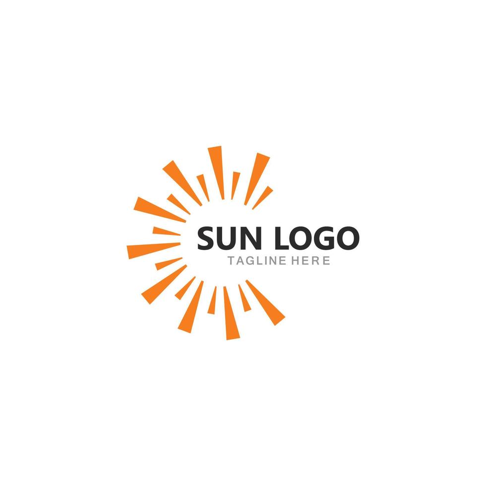 conjunto de modelo de ilustração de ícone de vetor de logotipo de sol