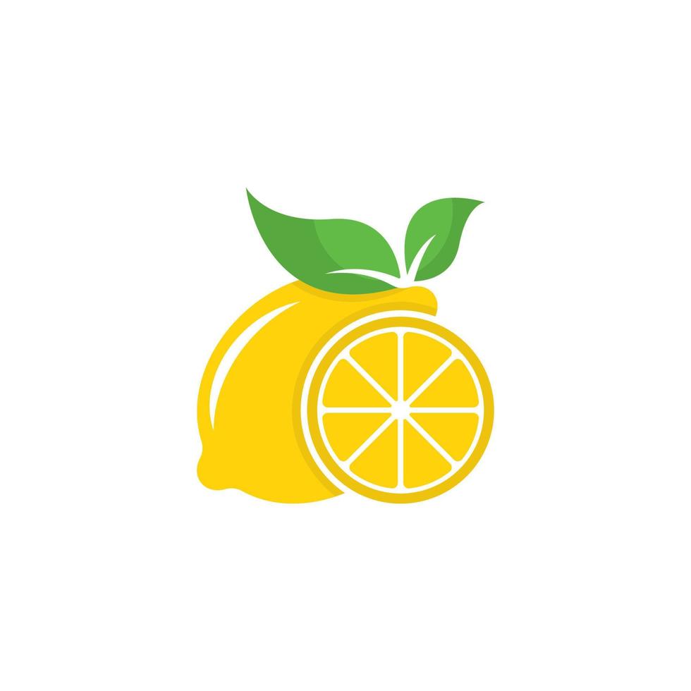 conjunto de ilustração de ícone de modelo de vetor de logotipo de fruta limão