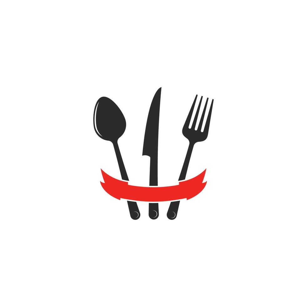 garfo faca colher para restaurante e modelo de logotipo de comida ilustração do ícone do vetor