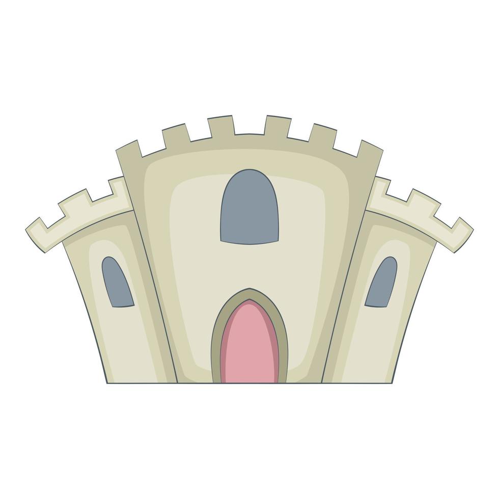 ícone de fortaleza de pedra medieval, estilo cartoon vetor